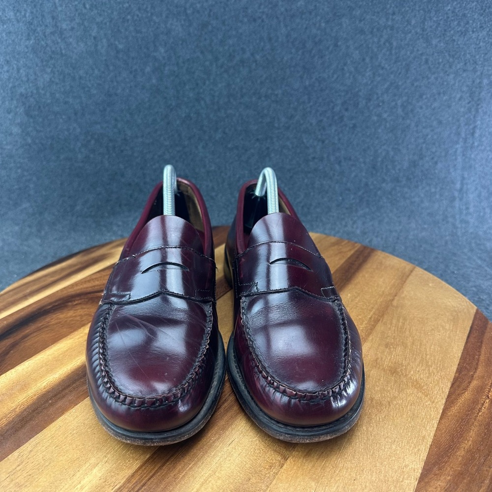 GH Bass Weejuns Logan Oxblood Burgundy Leather Slip On Penny Loafers Mens 10D - Picture 3 of 12